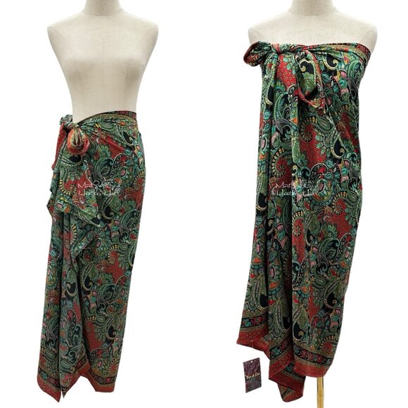 Ben & Lisa La Florentina NWT Multicolor Paisley Print Wrap Scarf Sarong - Picture 1 of 6